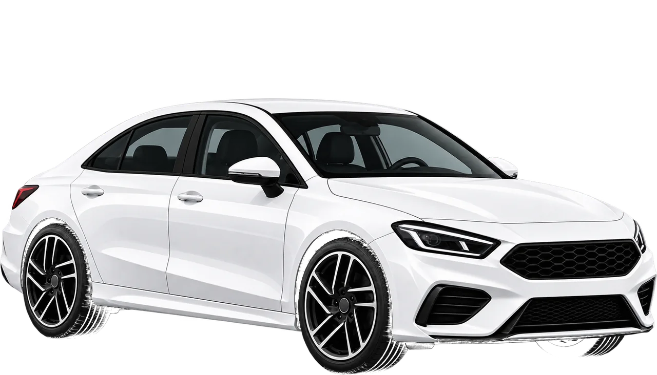Carro visto de três quartos